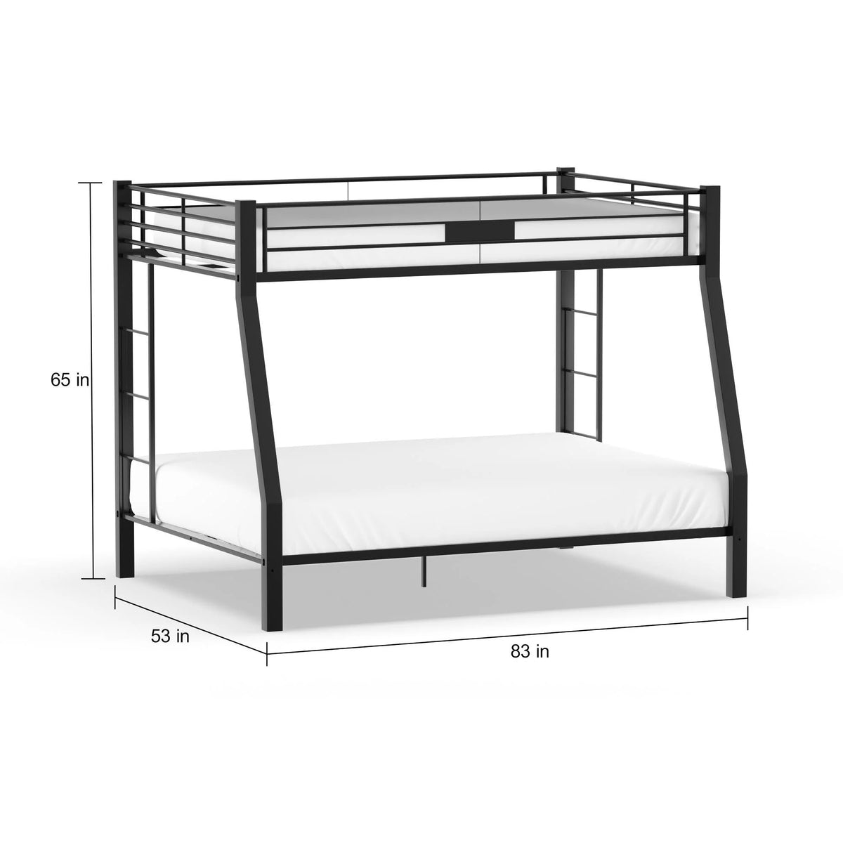 Black Full over Queen Metal Bunk Bed Y213011