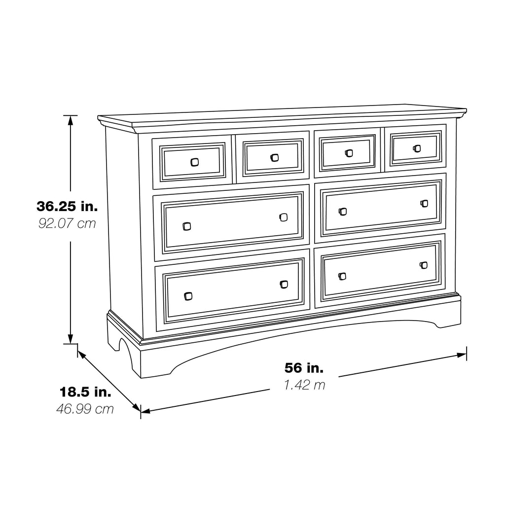 Rustic White 6 Drawer Engineered Wood Dresser K81303