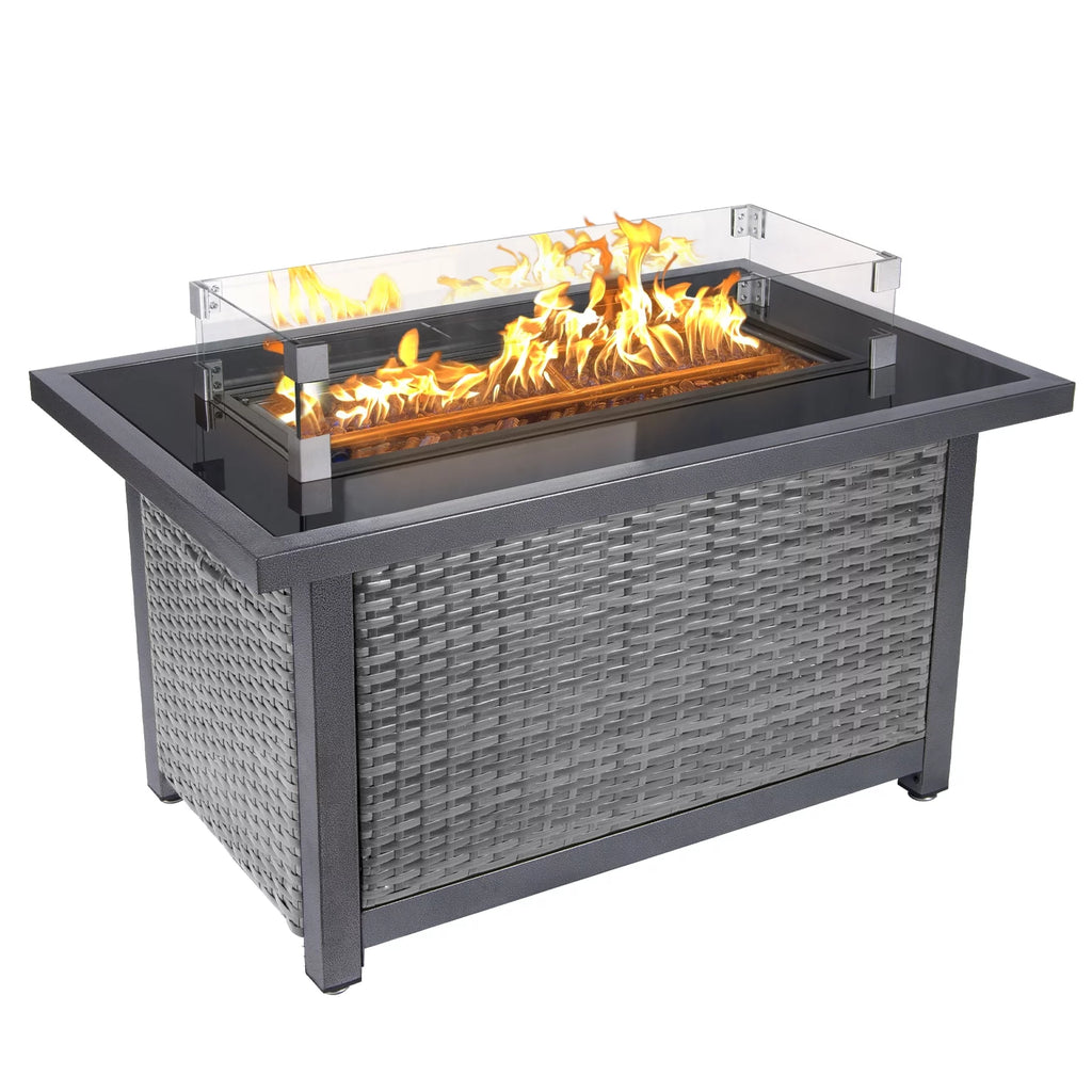 Propane Fire Pit Table with Wind Guard B81997