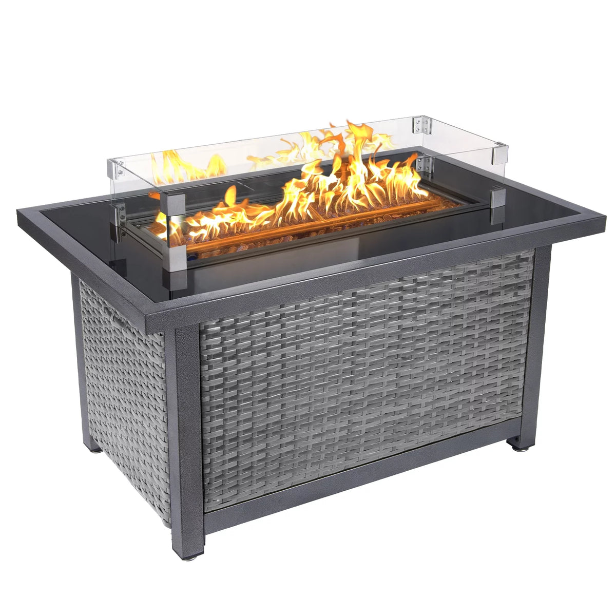 Propane Fire Pit Table with Wind Guard B81997
