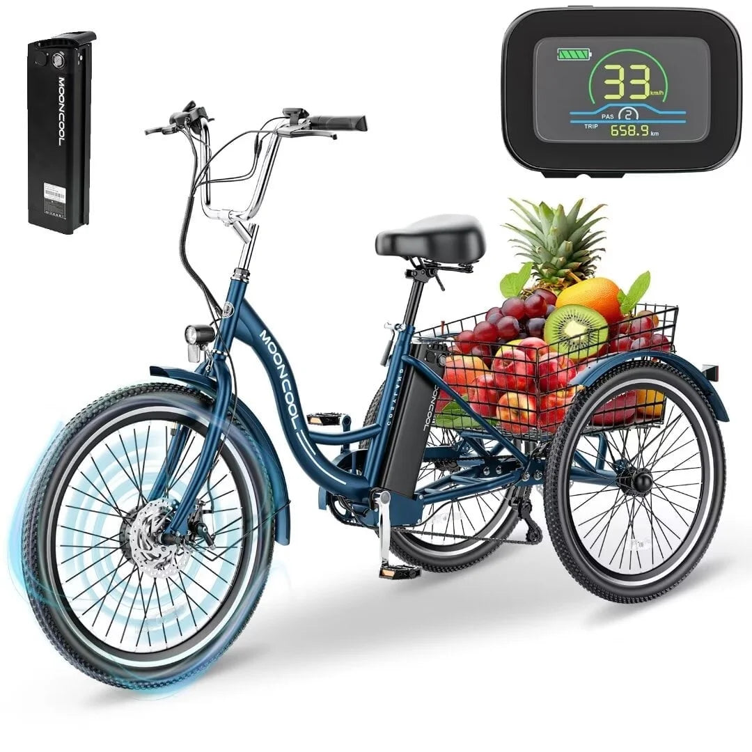 24'' 3 Wheel Electric Tricycle 500W 7-Speed Z840