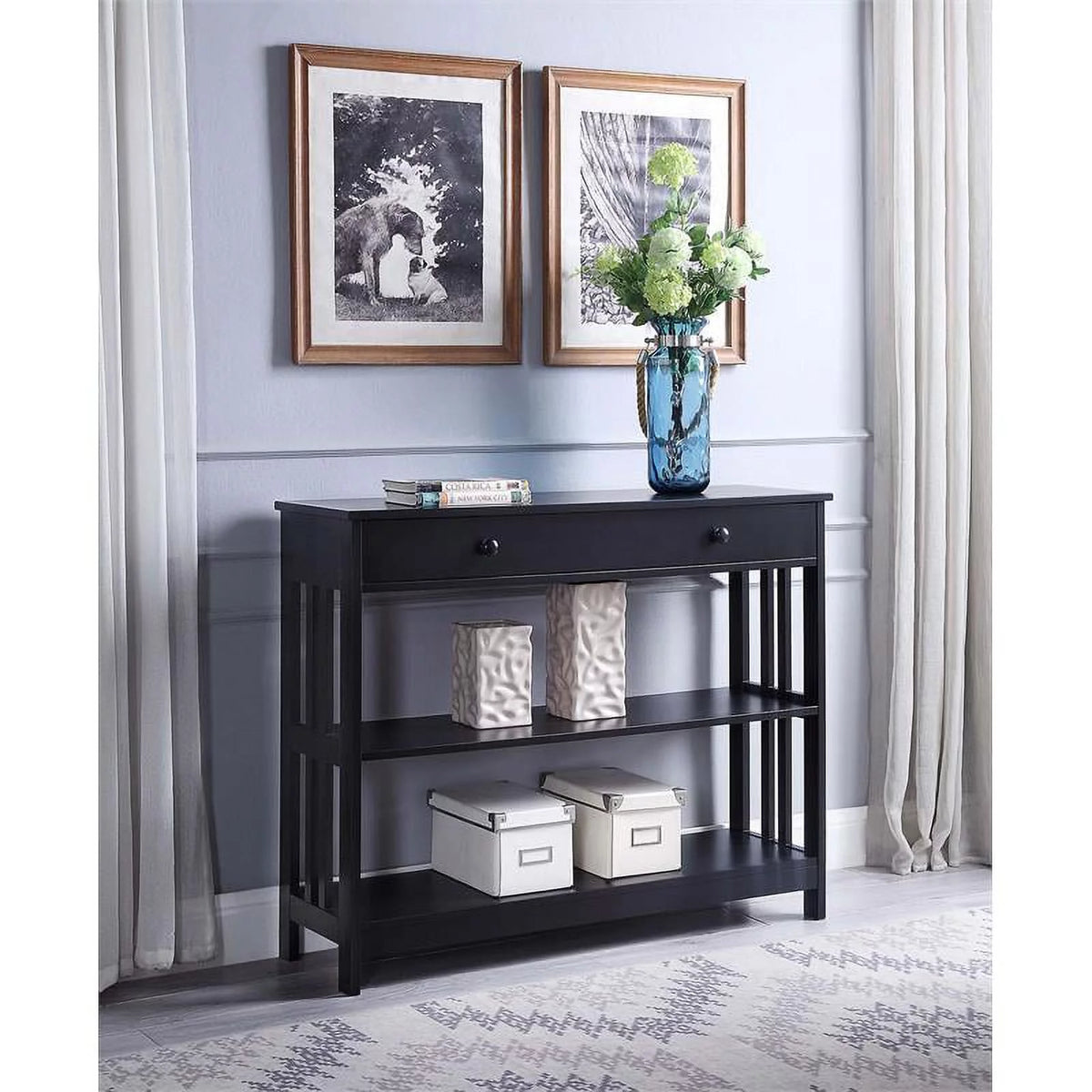 Black Wood Console Table F527