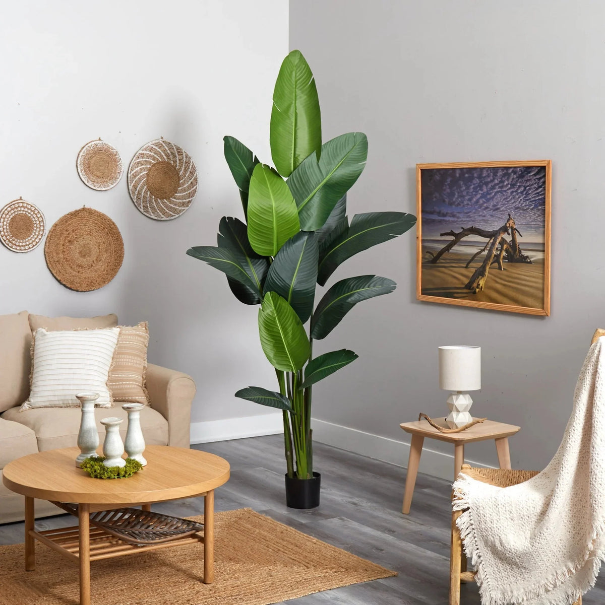 84" Green Polyester Blend Palm L4237
