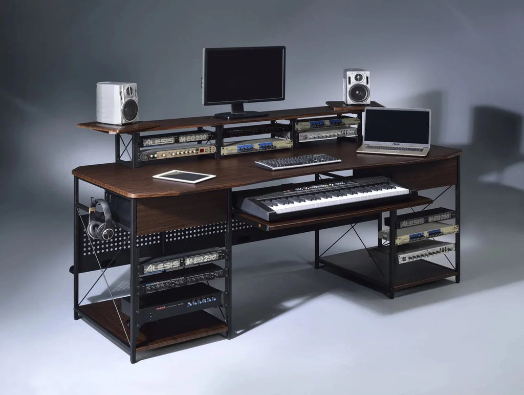 Music Recording Studio Desk Workstation with 4U Rack and 9U Rack G7825