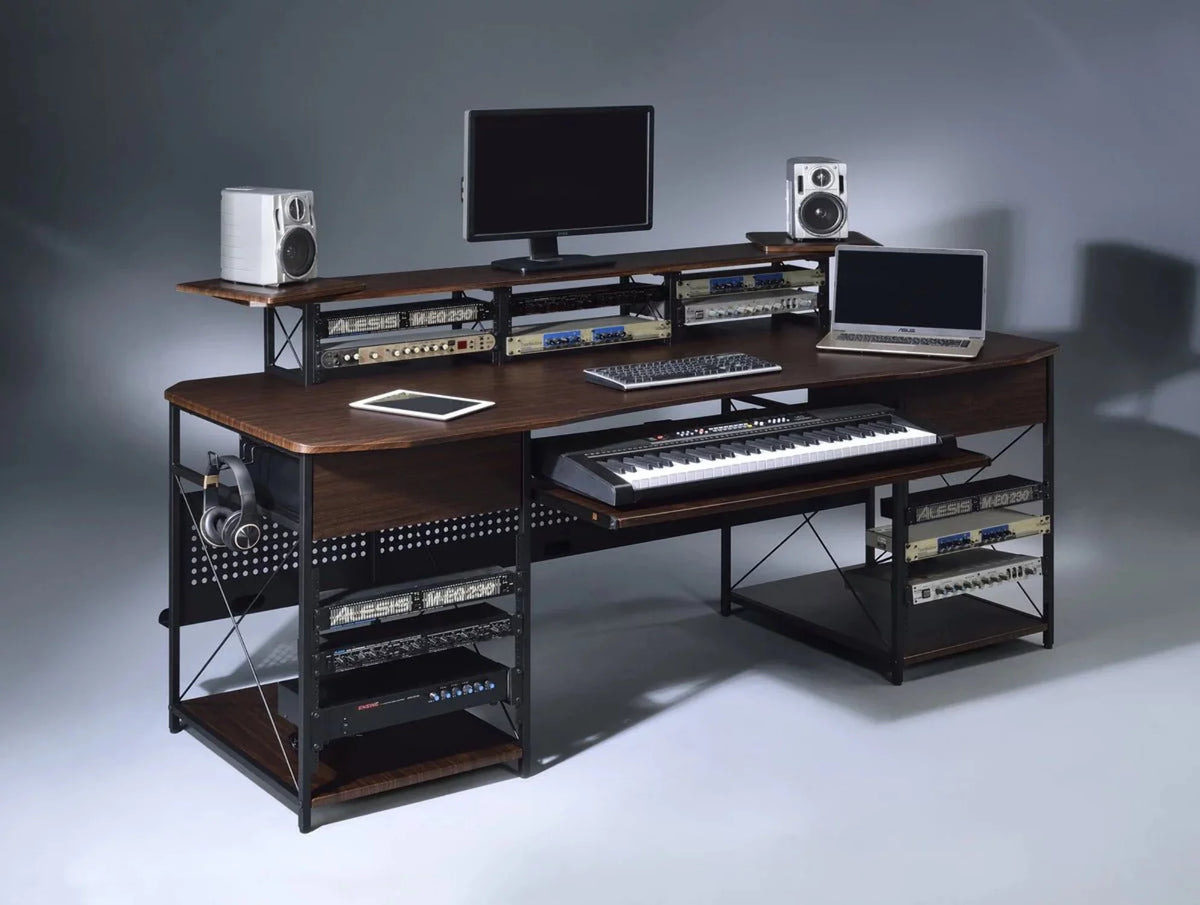 Music Recording Studio Desk Workstation with 4U Rack and 9U Rack G7825
