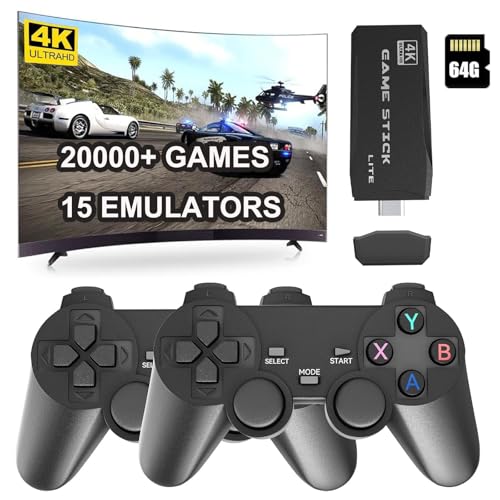 Retro Game Console Stick 4K HDMI 2.4G Wireless Controllers 64GB W298