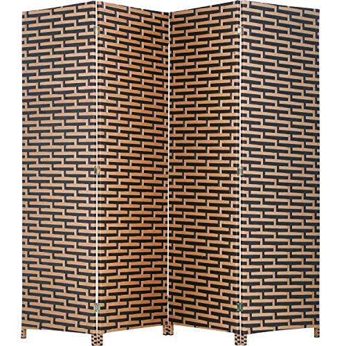 4 Panel Folding Wooden Room Divider F630957
