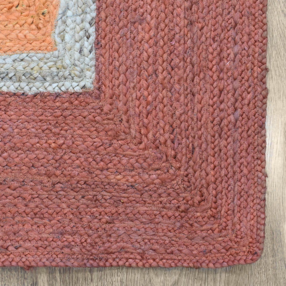 Hand Woven Jute Area Rug Orange 5'x8' Q73071