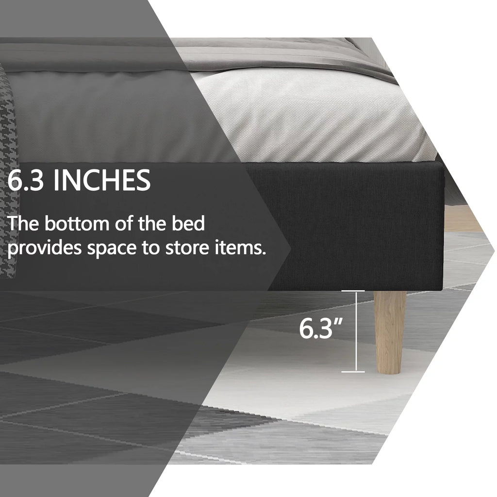 Twin Size Upholstered Platform Bed Frame E993