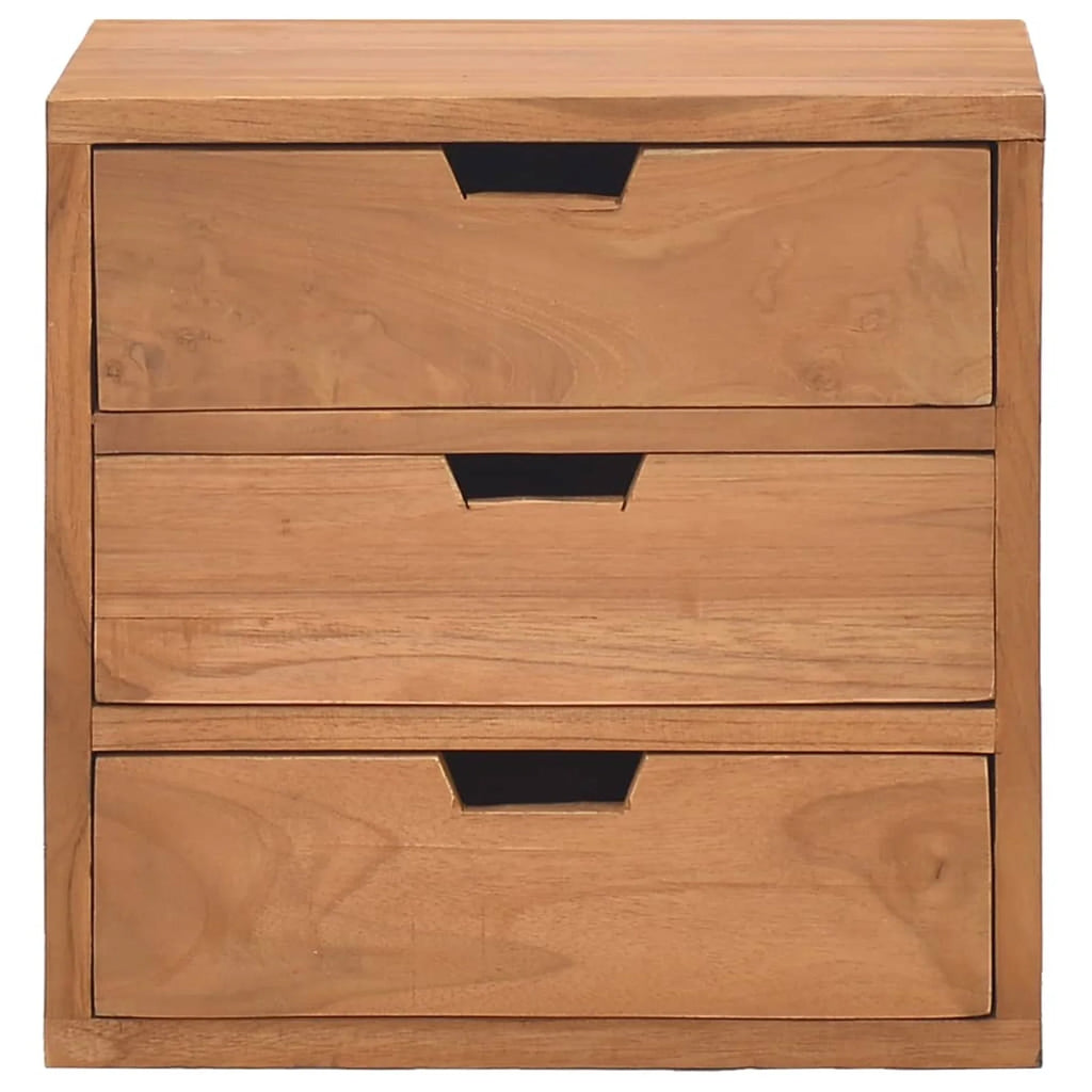 Teak Wood 3 Drawer Bedside Cabinet Y21298