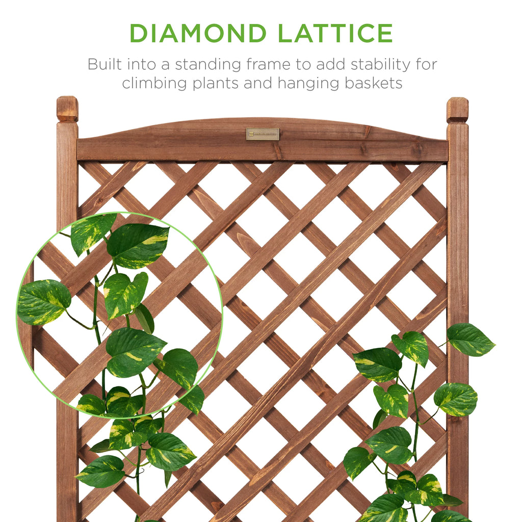 48in Wood Planter Box with Trellis L519844