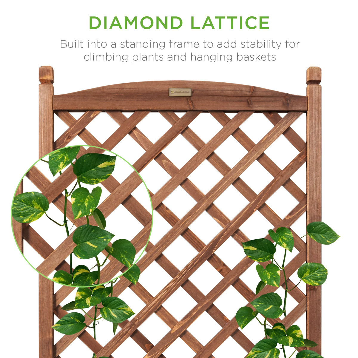 48in Wood Planter Box with Trellis L519844