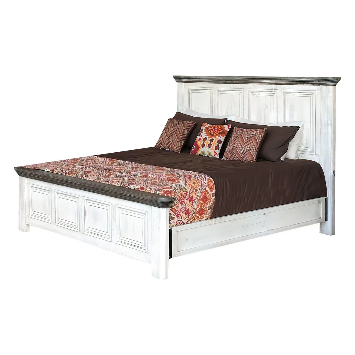 King Size Bed with Rustic Headboard and Footboard X3146