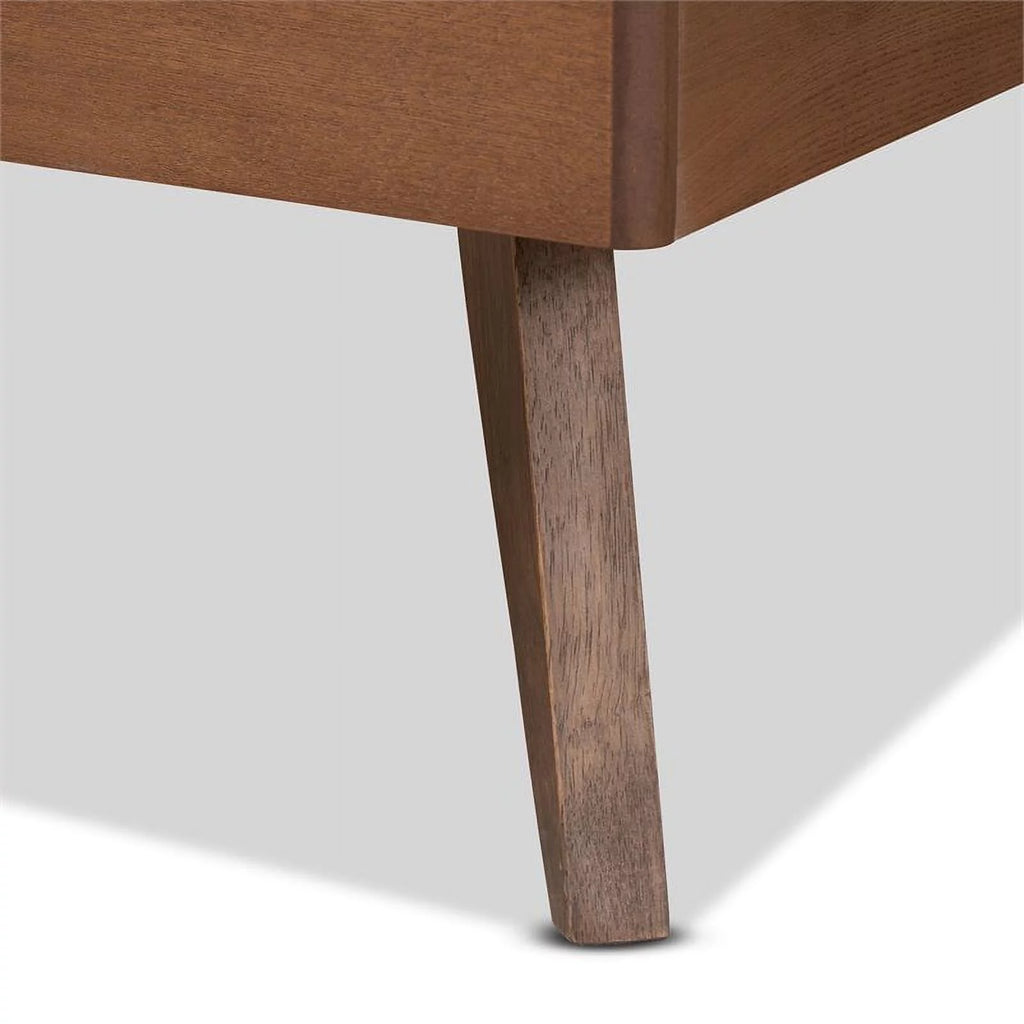 Ash Walnut Finished Wood Twin Size Platform Bed H946
