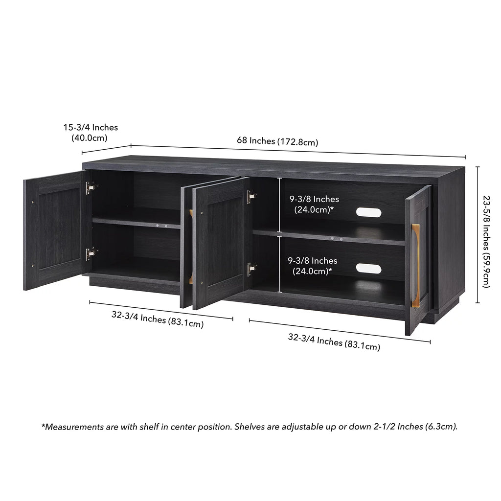 Charcoal Gray Rectangular TV Stand B600