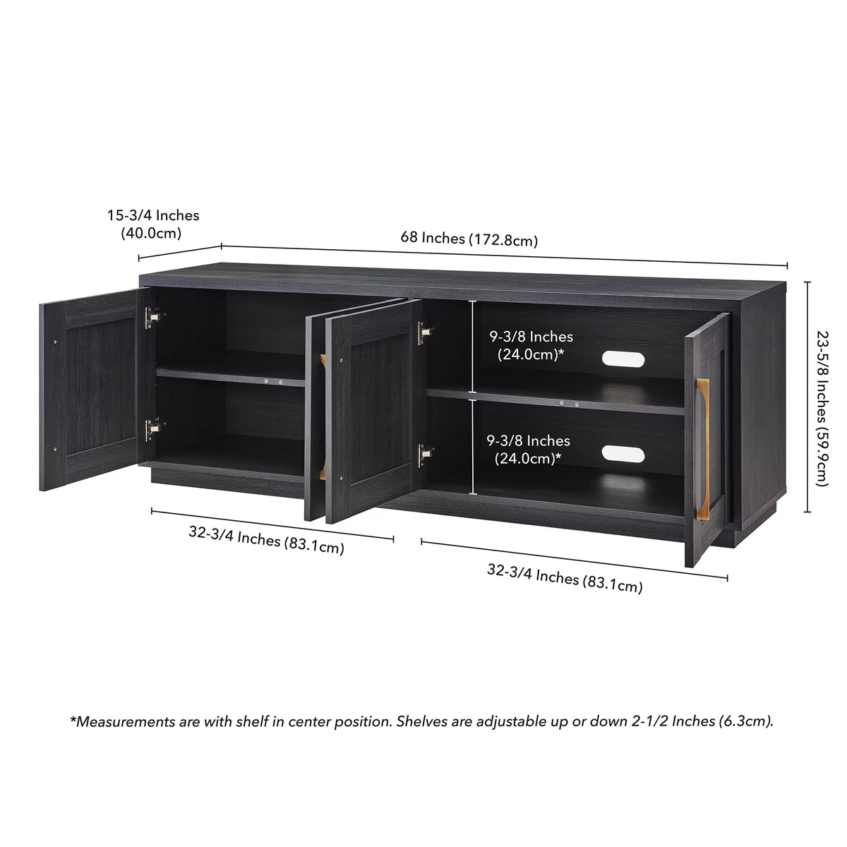 Charcoal Gray Rectangular TV Stand B600