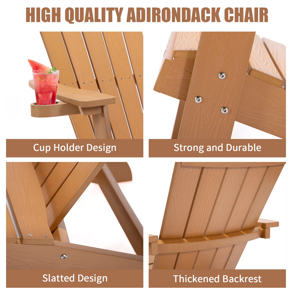 Brown Adirondack Chair with Cup Holder F132850