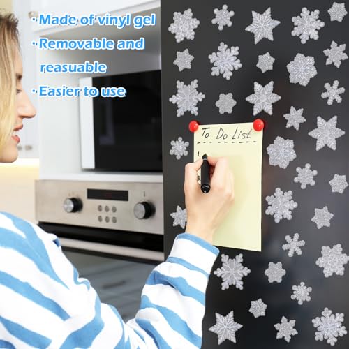 32Pcs Reusable Snowflake Window Decals N525