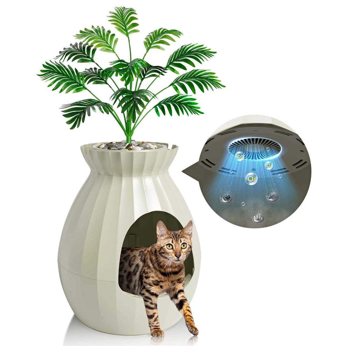 Hidden Smart Odor Removal Litter Box Q168