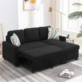Black 2 in 1 Sofa Sleeper with Storage Chaise B291