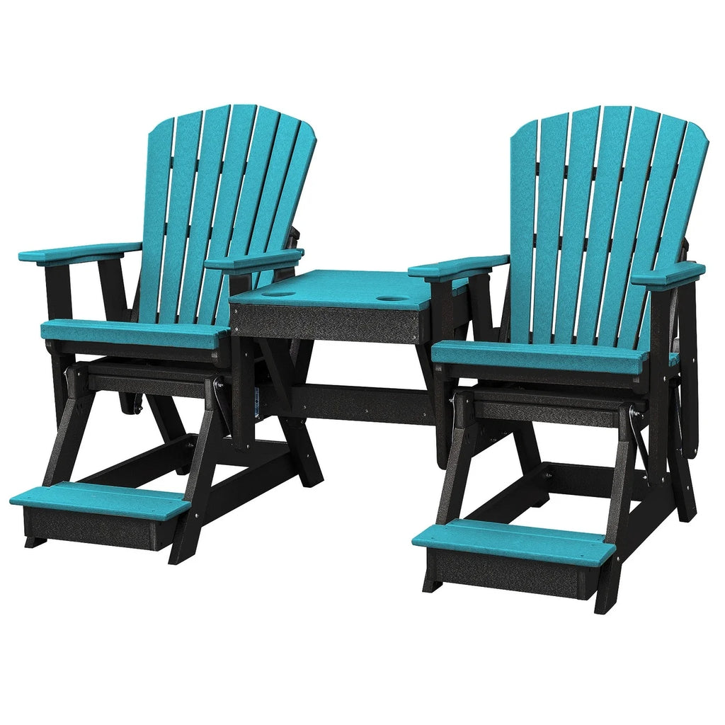 Aruba Blue and Black Glider with Center Table R292