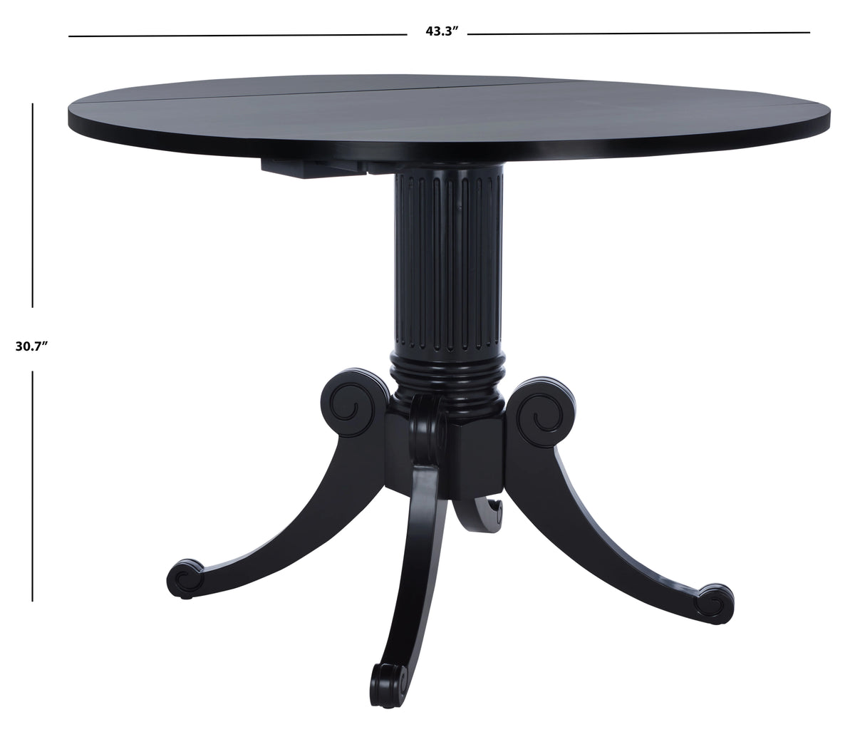 Black Foldable Leaf Dining Table P556383
