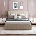 Upholstered Platform Bed Frame with Hydraulic Storage M431