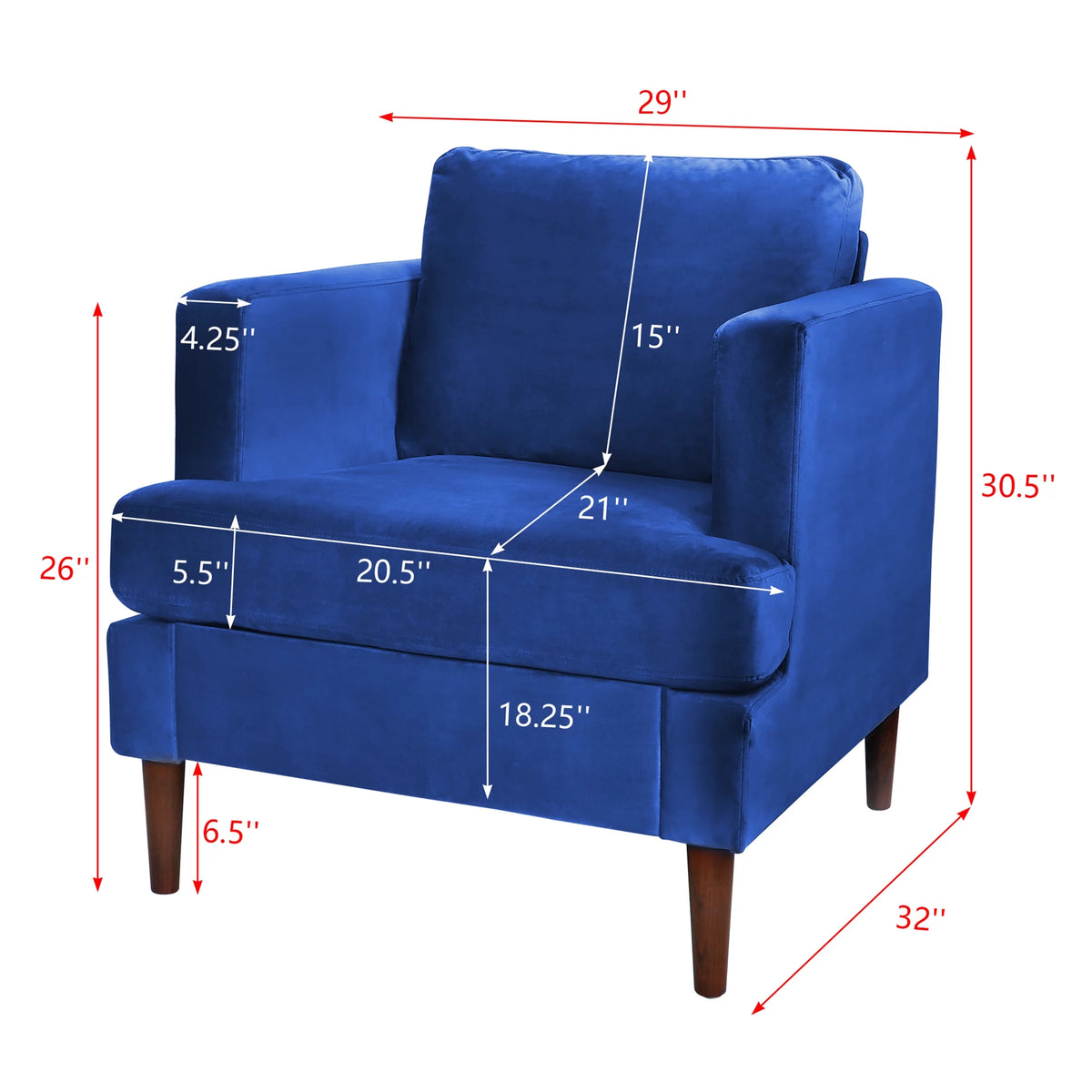 Blue Velvet 2 Piece Sofa Set F2128