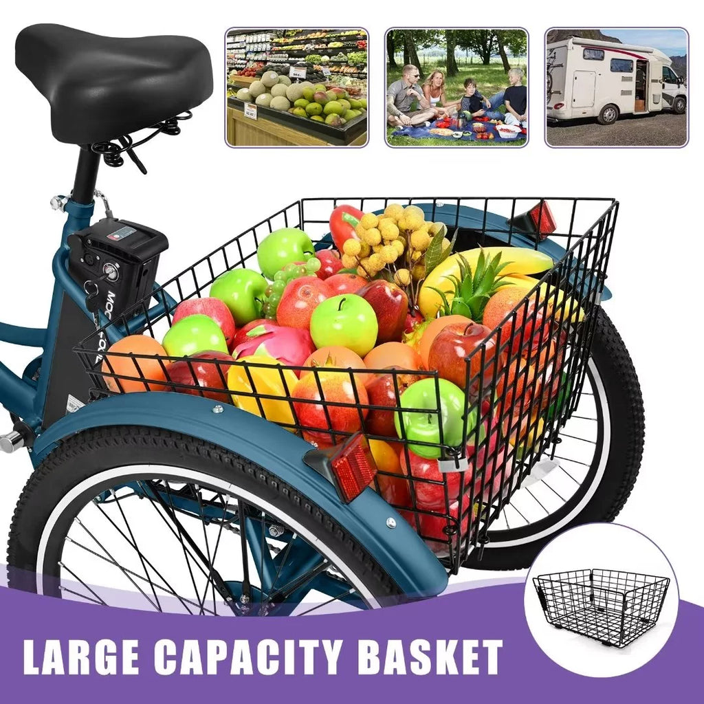 24'' 3 Wheel Electric Tricycle 500W 7-Speed Z840