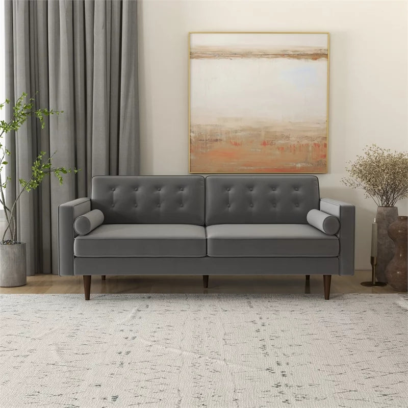 Gray Velvet Living Room Couch I192