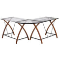 Glass L-Shape Desk with Keyboard Tray O731525