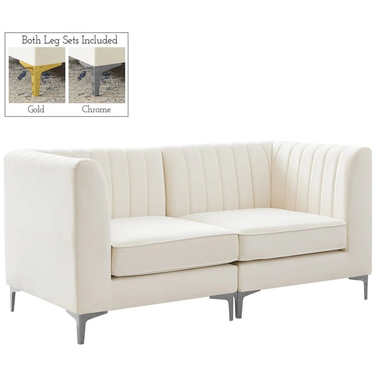 Cream Velvet Modular Sofa T70464