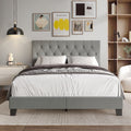 Beige Linen Upholstered Full Bed Y743