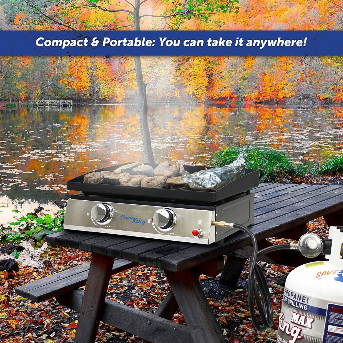 Heavy Duty Cast Iron 2-Burner Griddle Grill X432342
